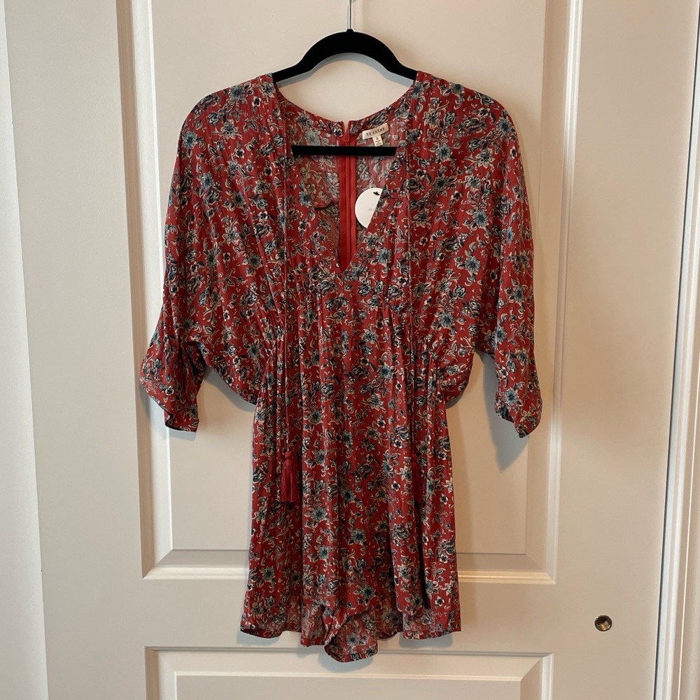 Floral Romper Red and Blue Women's Playsuit